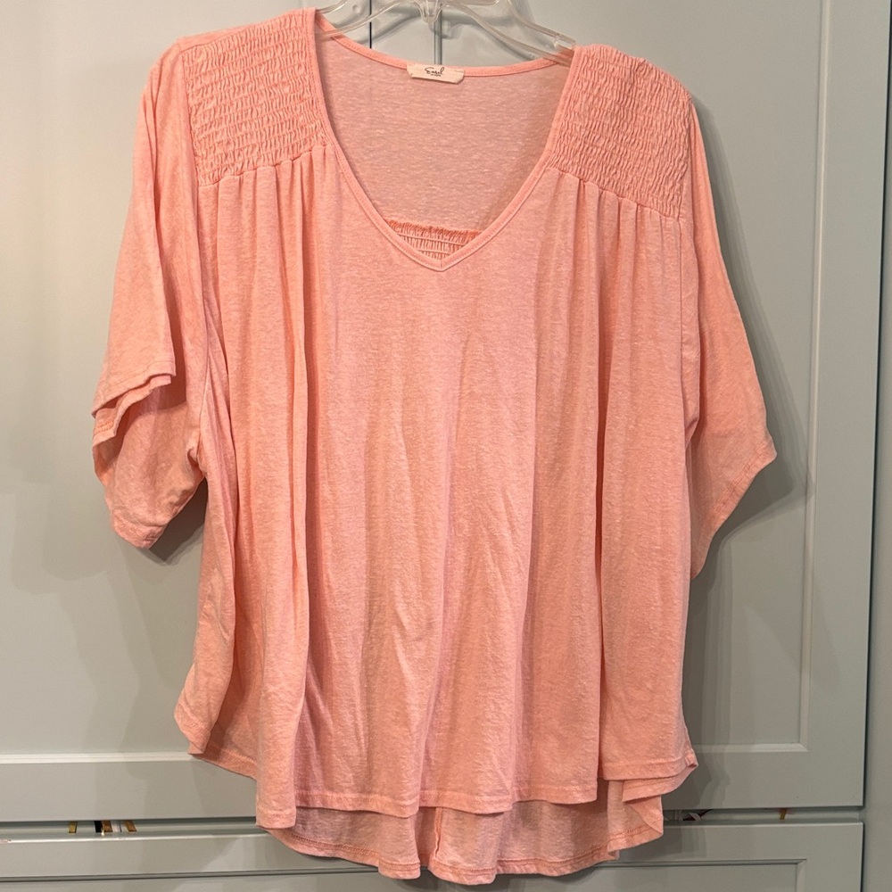 Easel Peach Women's Blouse - Picture 1 of 2